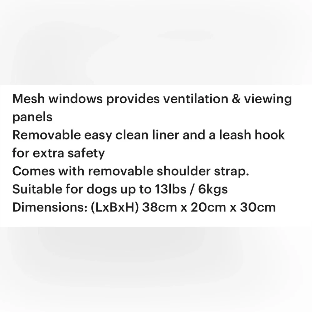 Dog Travel Carrier, Pet carrier, Shoulder bag, Hand Bag,Small Pet Carrier (Grey)